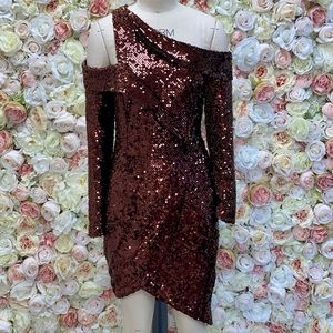 Beautiful Chocolate Brown Velvet Sequin Dress😍